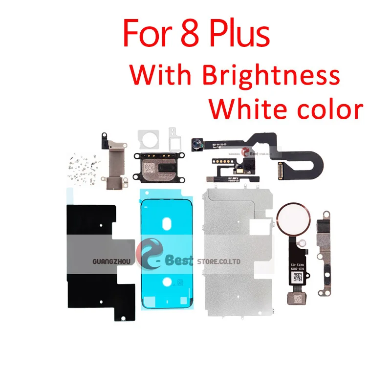 8plus White with bri ЖК-дисплей экран для iPhone 8G 8 PLUS металлические маленькие детали Защитная крышка ушной динамик фронтальная камера кнопка Home Flex - Цвет: 8plus White with bri