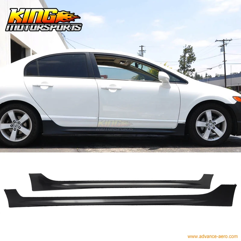 Подходит для 06-11 Honda Civic 4Dr Sedan MUG RR Тип PU боковые юбки боди спойлер Global БЕСПЛАТНАЯ