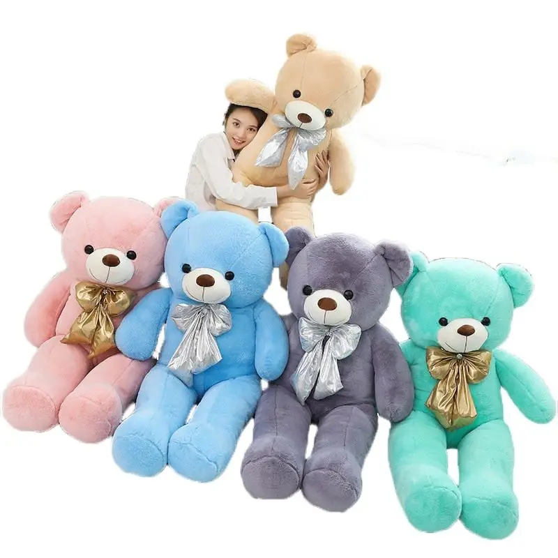 Милая цветная плюшевая игрушка-мишка Макарон 100 см подушка мягкая Набивная