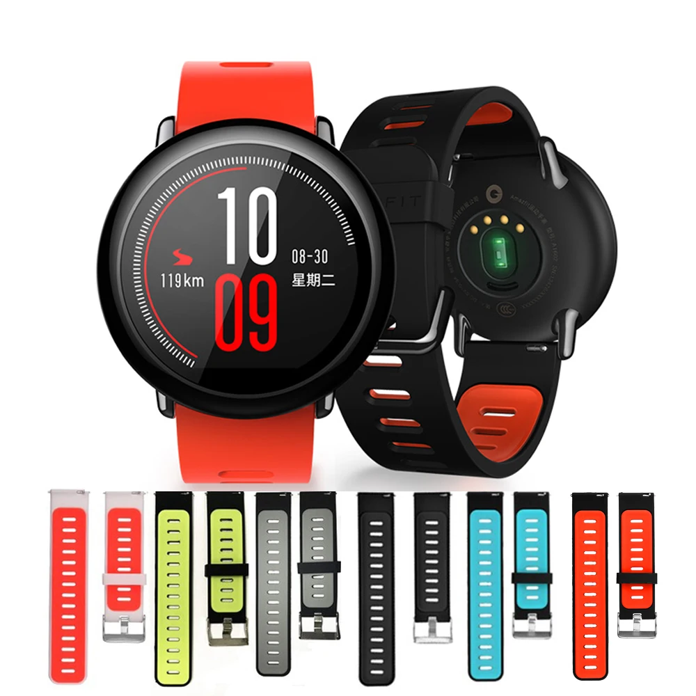 Для Xiaomi Huami Amazfit Stratos 2 2S для Xiaomi Huami Amazfit PACe браслет ремешок Смарт-часы ремешок 22 мм мягкий силиконовый браслет