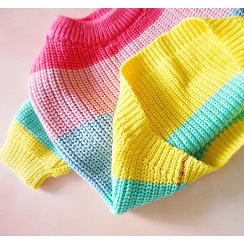 Милый свитер в радужную полоску для собак пуловер с индивидуальным дизайном