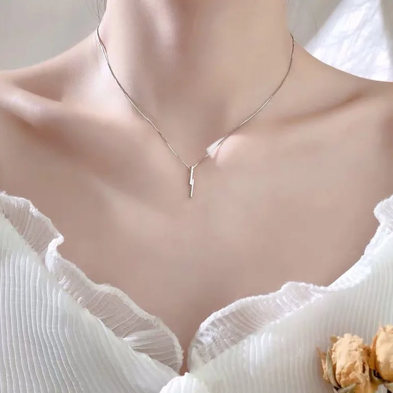 Женское ожерелье из серебра 925 пробы с фианитами|Ожерелья| |