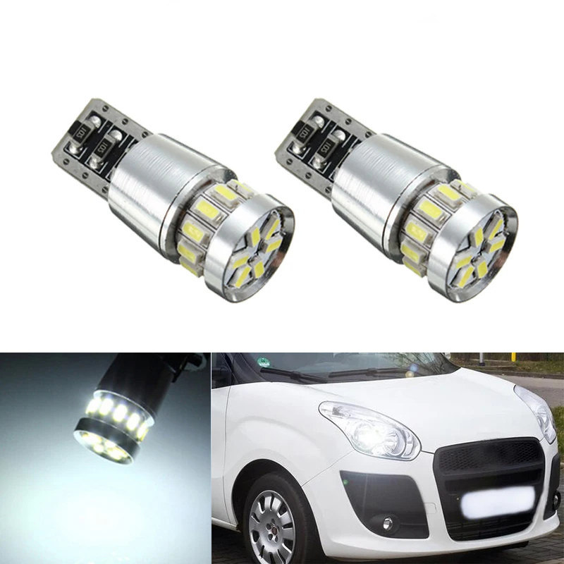2x T10 W5W светодиодный просвет светильник лампа габаритного огня Canbus Error Free для FIAT 500
