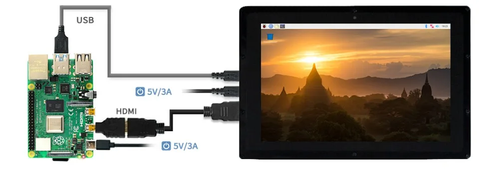 Waveshare 10,1 дюймов HDMI lcd(B) 1280*800 емкостный дисплей монитор, ips сенсорный экран, для Raspberry Pi, Banana Pi, BB Black WIN10