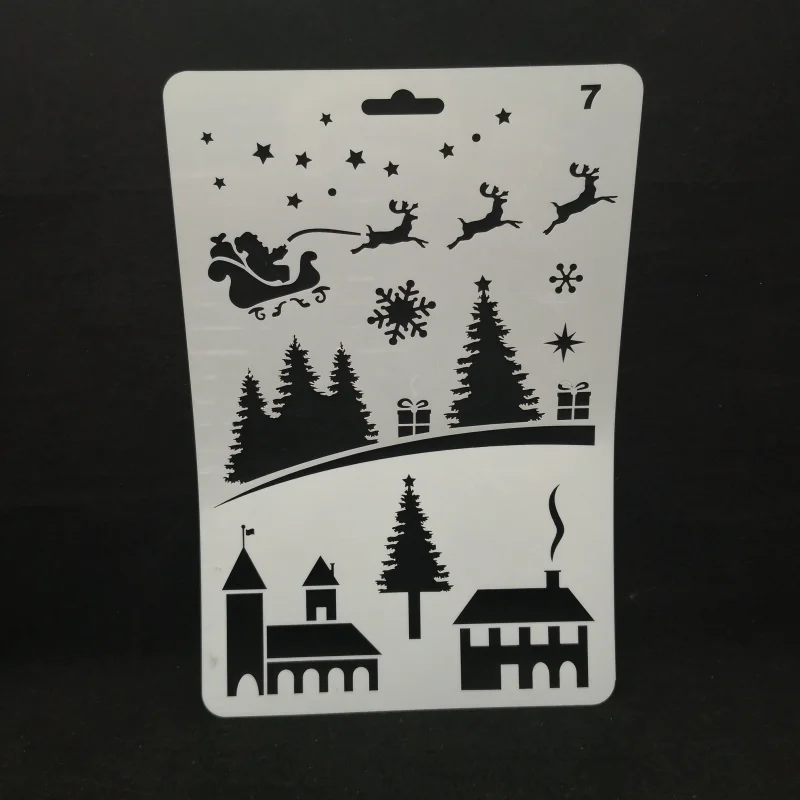 

Christmas Layering Stencils for Diy scrapbook/photo album Decorative Embossing coloring,painting stencil,home decor