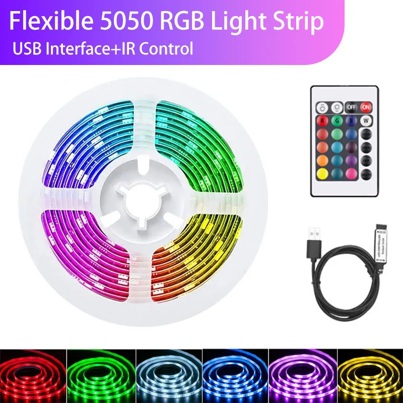 

Светодиодная лента RGB 5050, 5 В, с ИК-управлением