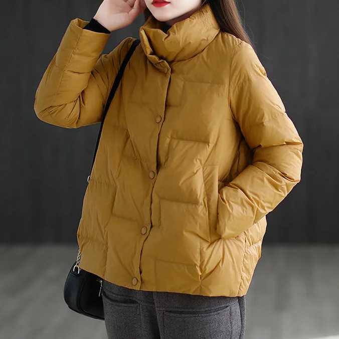 2023 New Autumn Winter Women Warm Cotton-padded Jacket Coat Female Vintage Outwear Solid Overcoats Parka Ladies Loose Tops H881