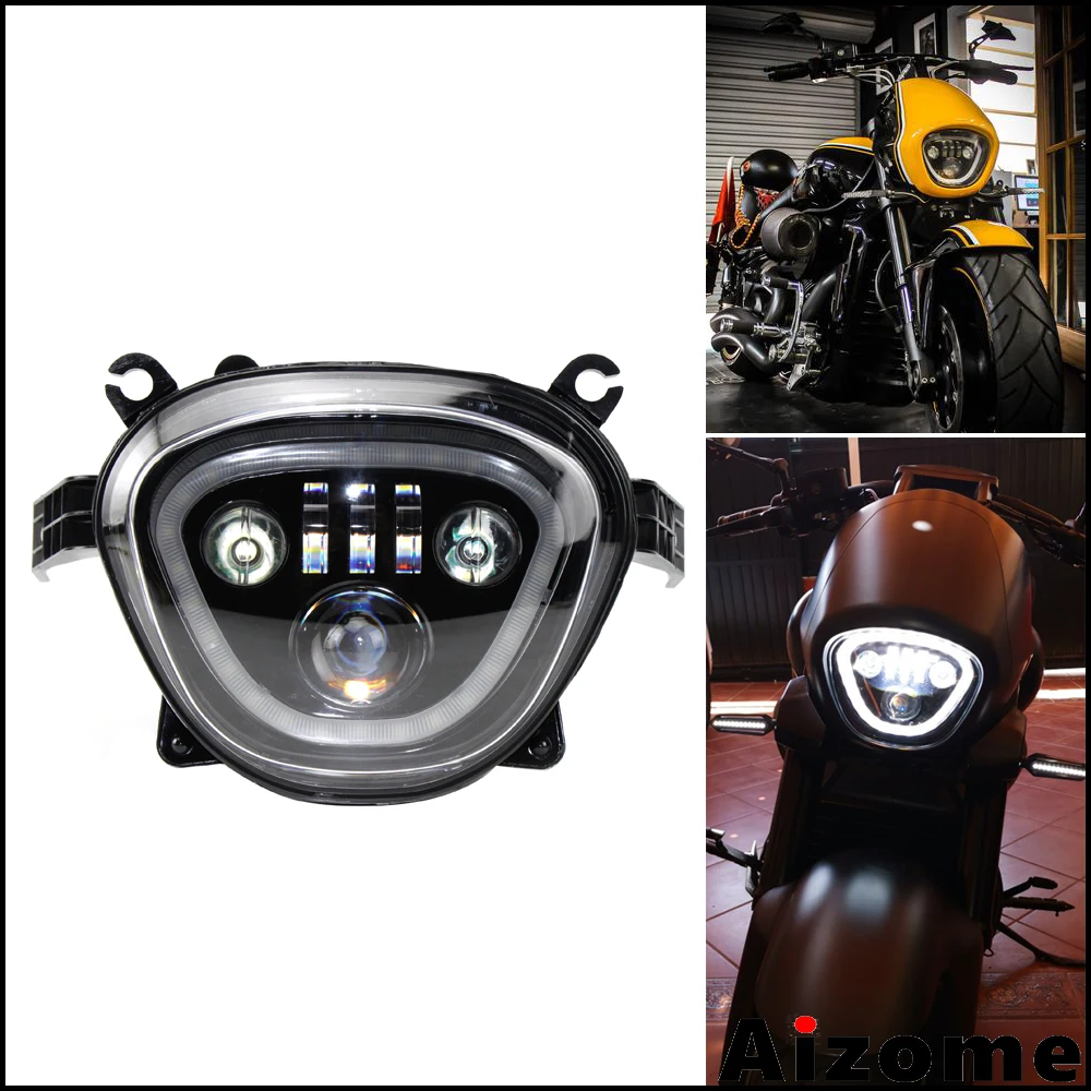 

For 2019 Suzuki Boulevard M109R Headlight w/ Halo Ring Day Light LED Headlamp For BOSS VZR1800BZ M90 VZ1500 Motorcycle