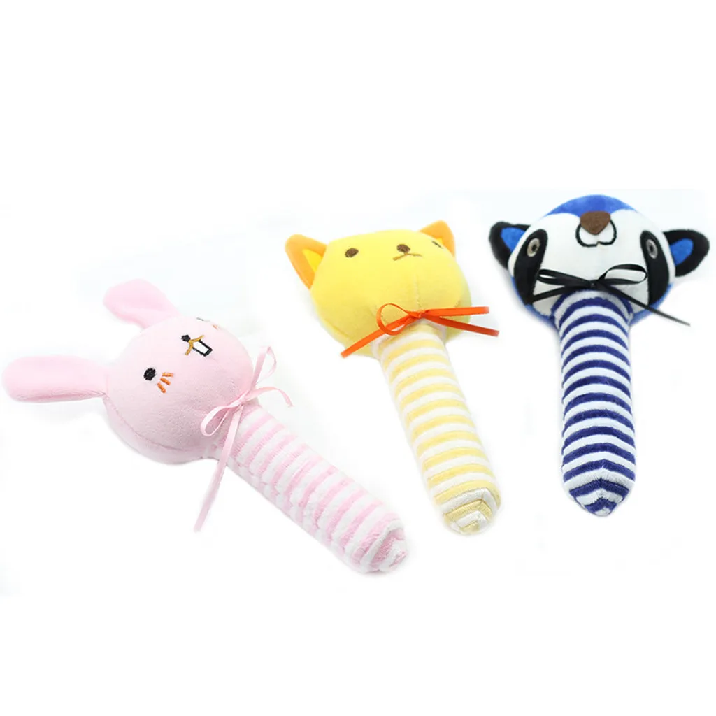 Симпатичная плюшевая погремушка игрушки с животными успокаивающие развивающие