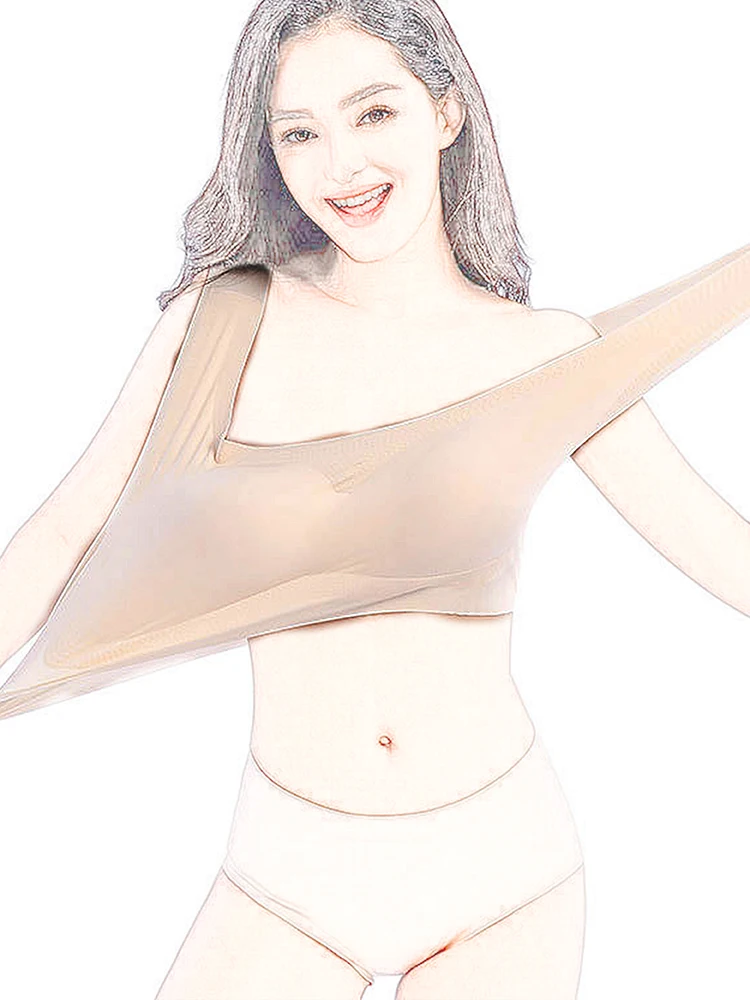 

Plus Size Bra Seamless Push Up Underwear Wire Free Ultra-thin Brassiere Shockproof Sports Vest Removable Padded Women Lingerie