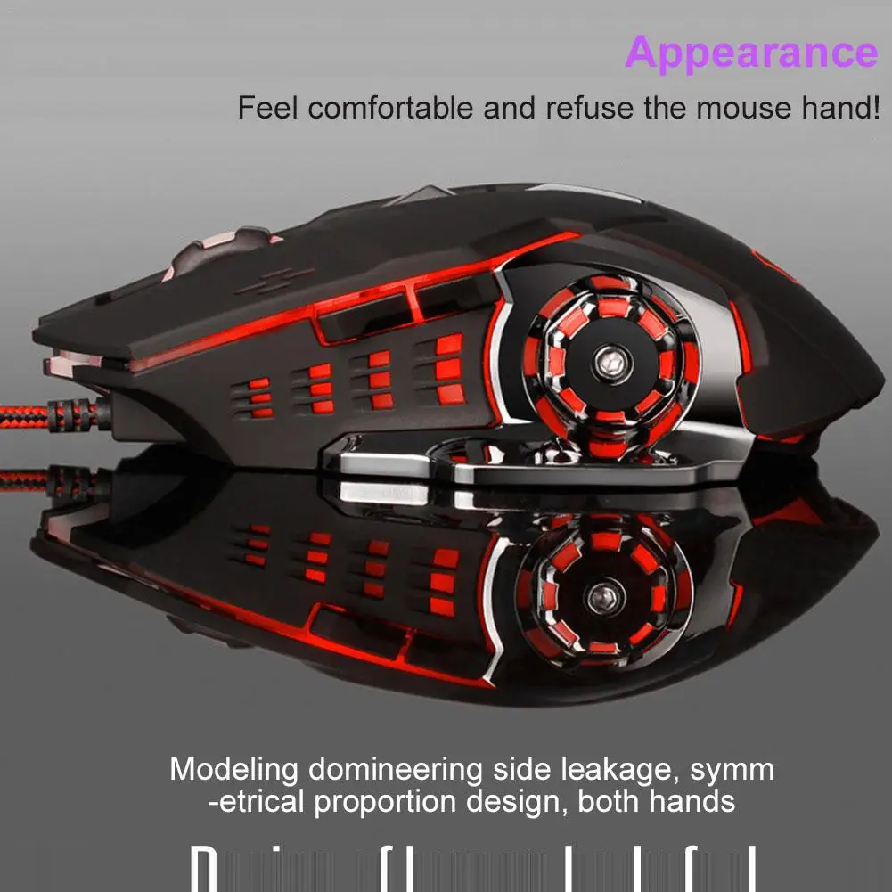 Ноутбук Настольный компьютер Usb Проводная мышь E-Sport взвешенная игровая мышь светящийся четырехцветный дышащий светильник DPI3200