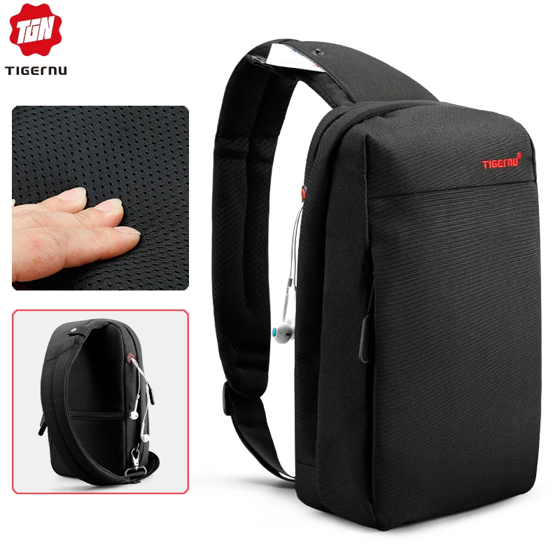 Tigernu Повседневная мужская грудная сумка Кроссбоди Сумки Противоугонная