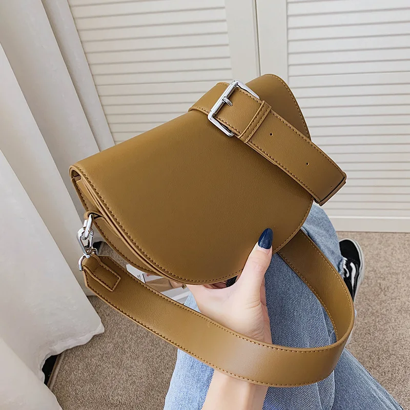 

Textured Small Bags, Women's Bags, Autumn and Winter2021new Trendy Fashion Ladies All-match Single Shoulder Messenger Saddle Bag