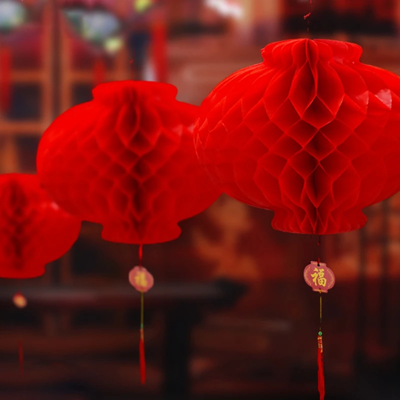 

2022 Chinese New Year Red Paper Lanterns Waterproof Lanterns Spring Festival Hanging Decorations Street Doorstep Lanterna