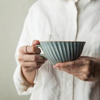 japanese handle coffee cup reusable vintage cozy design luxury coffee cup porcelain breakfast kaffeetasse ceramic tea cup ob50bd