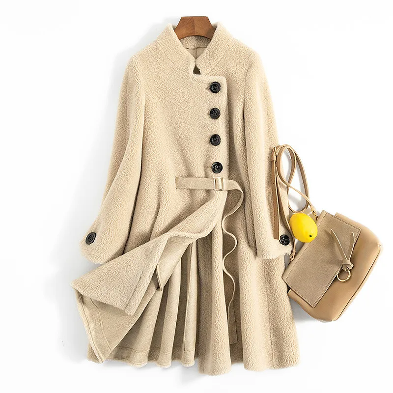 Осенне-зимнее пальто женская одежда 2020 натуральное меховое шерстяная куртка