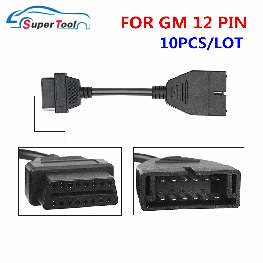 10 шт./лот для GM Daewoo 12 контактный разъем 16Pin OBD2 женский соединительные кабели 12PIN OBD