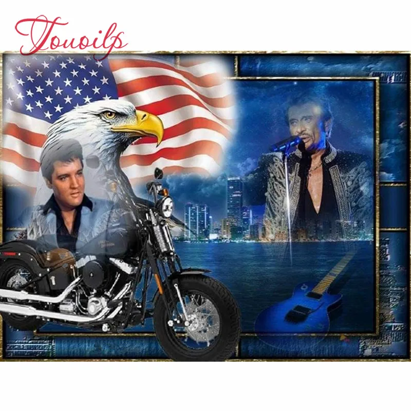 5d Сделай своими руками круглые/квадратная алмазная живопись Элвис певица Джонни