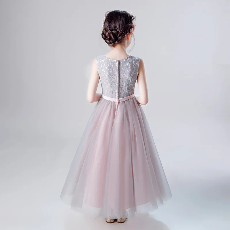 Детский кружевной сарафан без рукавов с цветочной вышивкой | Детская одежда и