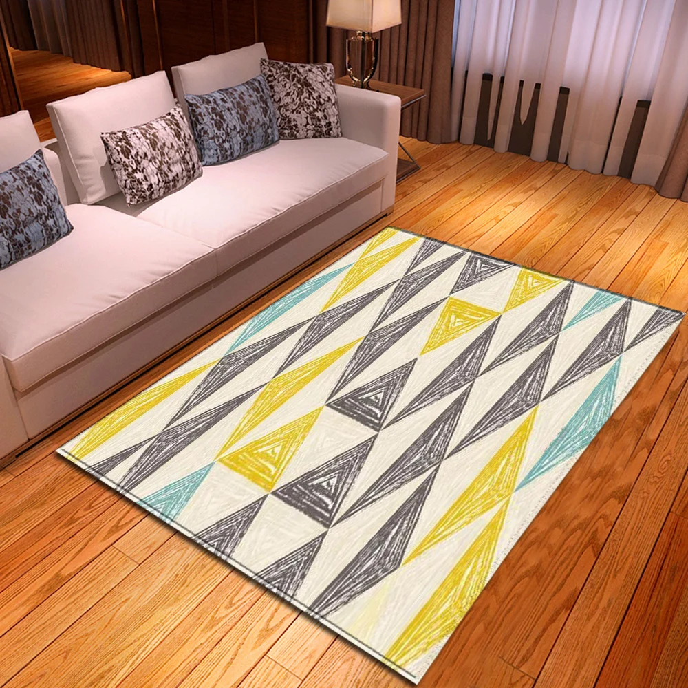 

Geometric printing living room carpet bedroom bedside decoration carpet modern home 3D children's room corridor mat large non-sl