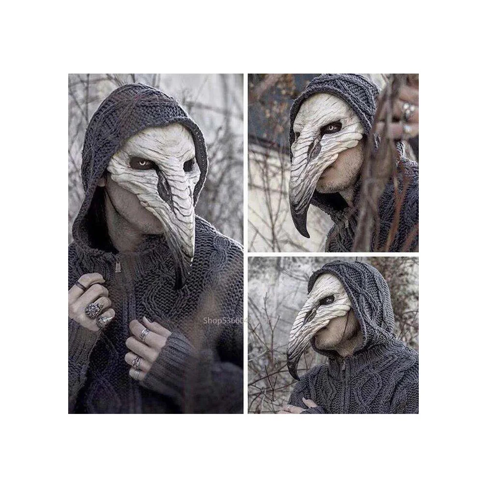 

Halloween Cosplay Plague Doctor Masks Game Steampunk Bird Scary Mask Props Latex Face Masques Christmas Party Carnival Gifts