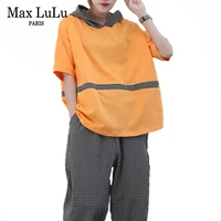max lulu 2020 summer fashion tracksuits ladies hooded tops and plaid harem pants womens vintage two piece sets casual streetwear