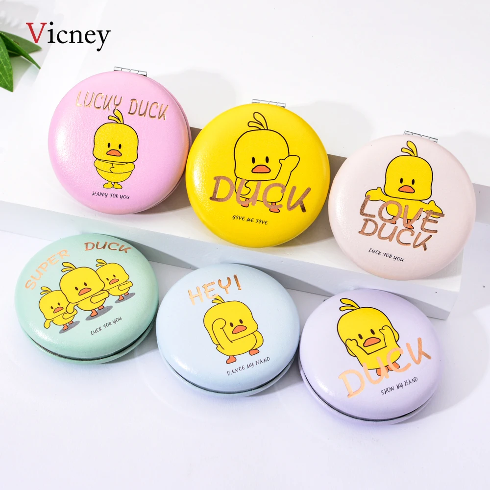 Vicney новинка 2019 маленькое желтое зеркало для макияжа с уткой Портативное