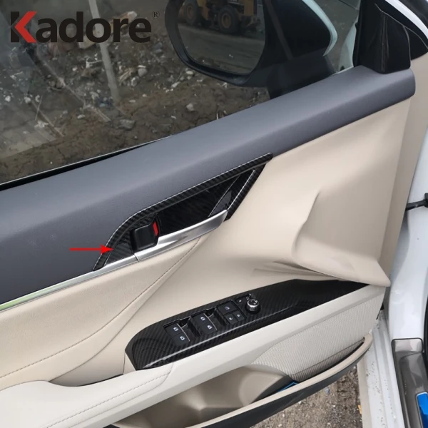 Для Toyota Camry 2018 2019 2020 углеродное волокно внутренняя дверная ручка крышка чаши