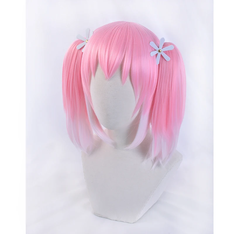Anime Munou Na Nana Pink White Gradient Ponytail Heat Resistant Synthetic Hair Carnival Halloween Party Cosplay + Free Wig Cap |