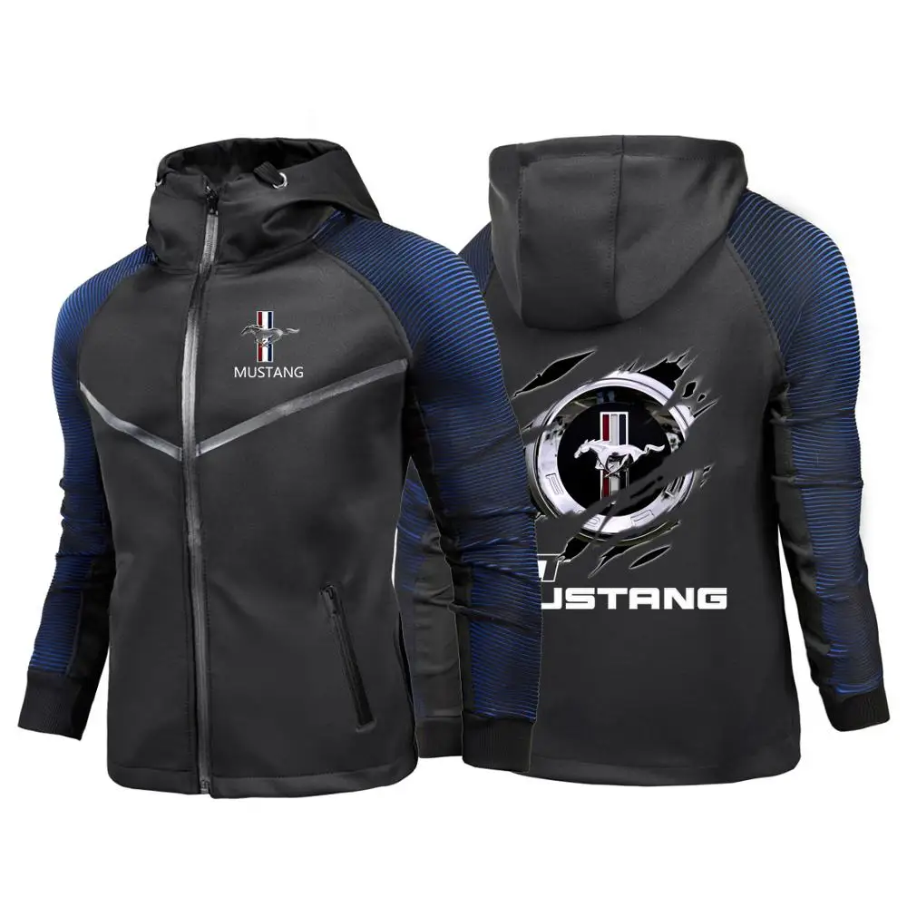 

2021 Men's Creative Design Mustang New Spring Autumn Motorcycle Racing Suit Breathable Comfortable Zipper Jacket Casual Coat