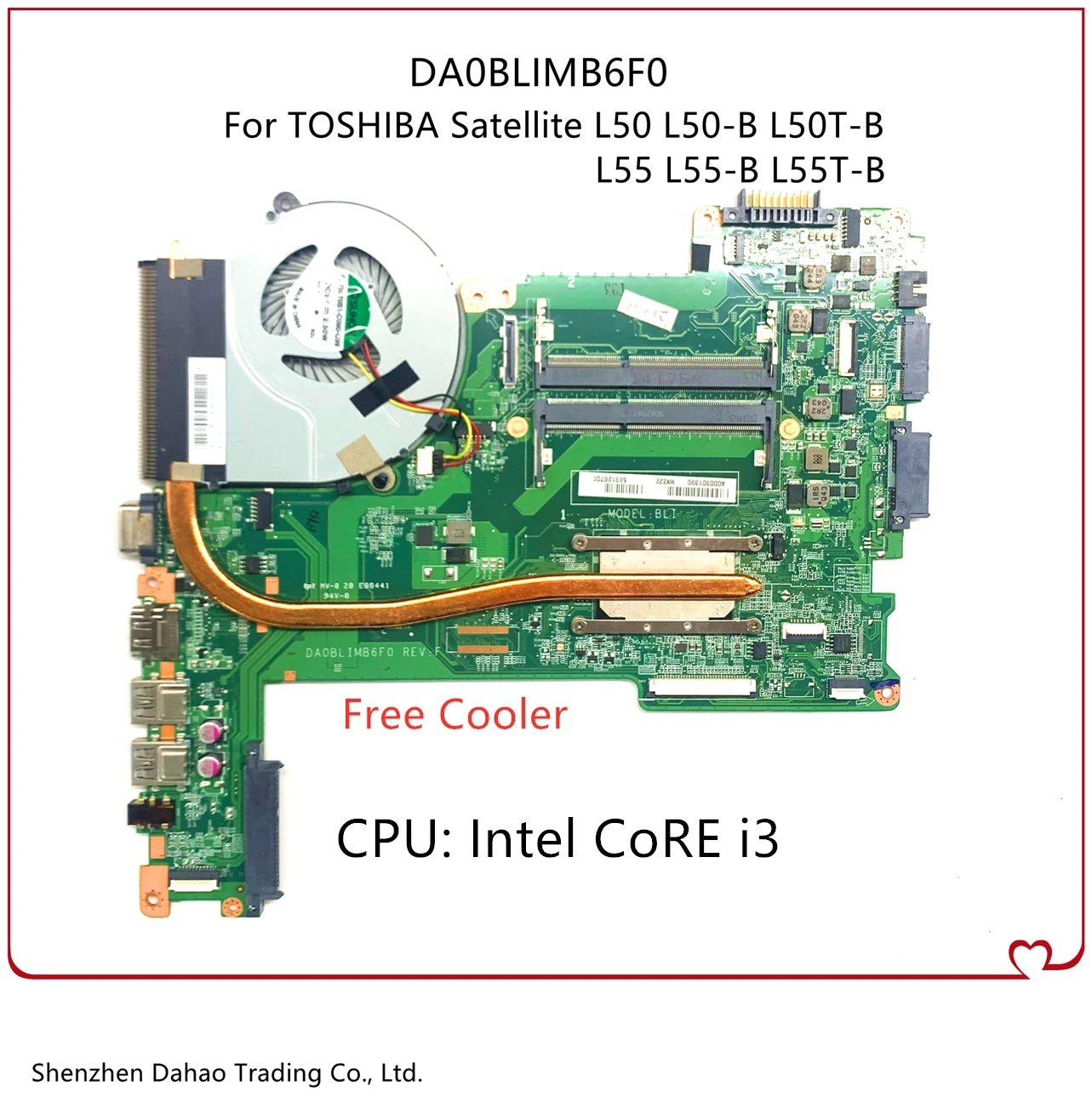 

A000301390 For TOSHIBA Satellite L50-B L50T-B L55-B L55T-B Laptop Motherboard DA0BLIMB6F0 With I3 CPU 100% Tested (Send Cooler)