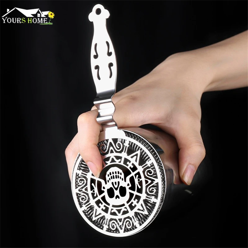 Часы с черепом и механическими часами коктейльное ситечко для льда проволока