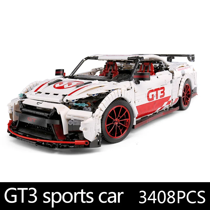 white Креативная серия Moc Technic Ниссан GTR GT3 скоростной гоночный спортивный автомобиль набор автомобилей строительные блоки кирпичи модель игрушки 25326 - Цвет: white