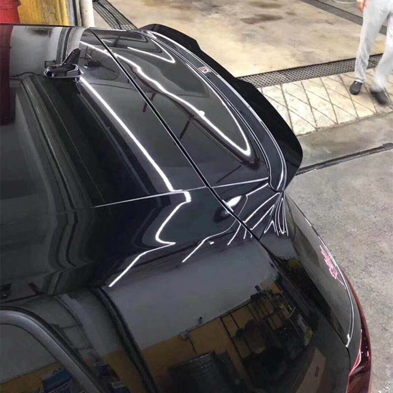 Автомобильный Стайлинг ABS пианино черный задний багажник спойлер подходит для