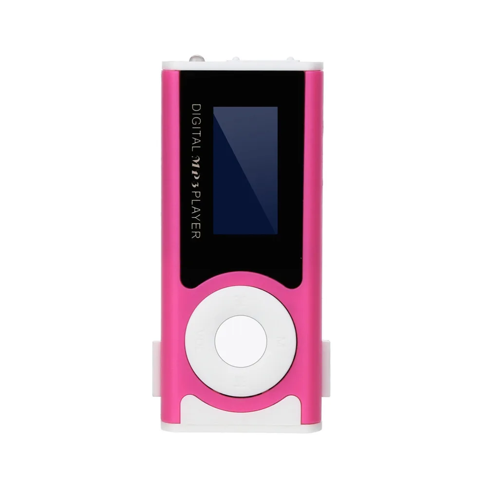 USB мини MP3 плеер ЖК-экран Поддержка 32 ГБ Micro SD TF карта Малый Объем мобильный диск для хранения функция - Цвет: Розовый