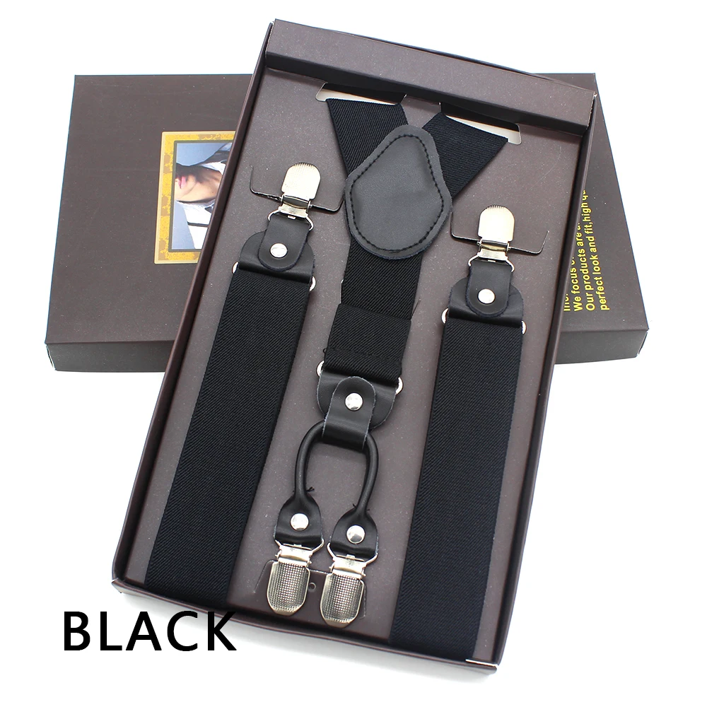 Подтяжки мужские кожаные на 4 клипсах Модные Винтажные повседневные