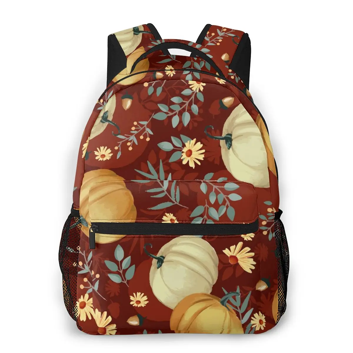 

Рюкзак OLN Женский, сумка на плечо для девочек-подростков, осенняя Тыква с подсолнухами, бордовый ранец, Женский школьный рюкзак