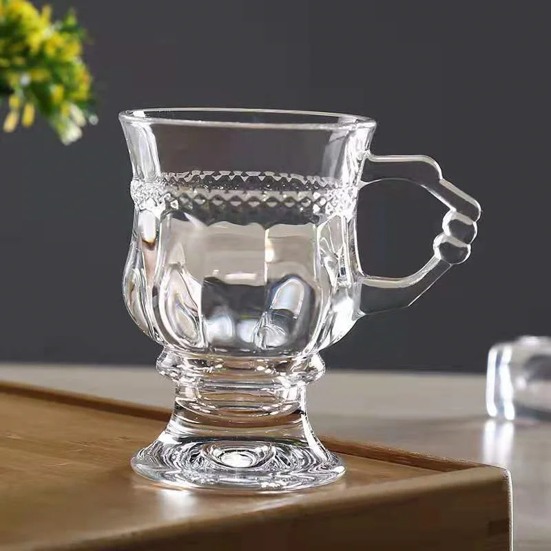 Ins French Retro Small Glass Cup Amber Transparent Goblet Homestay Photo Props Coffee Snacks Verre | Дом и сад