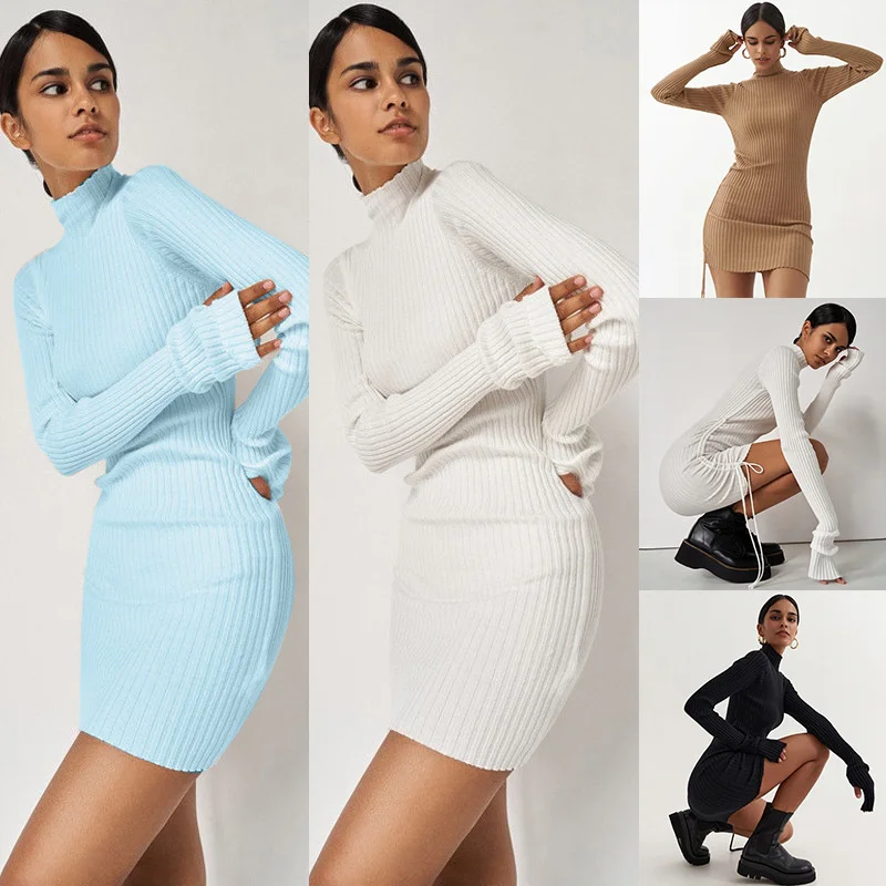 

High Collar Slim Dress Autumn Winter 2021