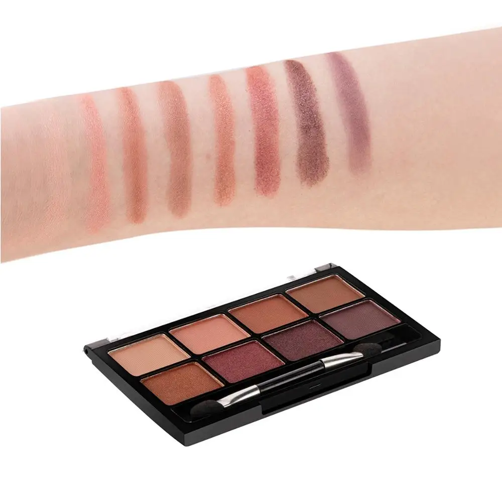 8 Colors Cosmetic Long-Lasting Eyeshadow Palette Glamorous Shimmer Glitter Smooth Not Blooming Makeup With Brush 60190034 |
