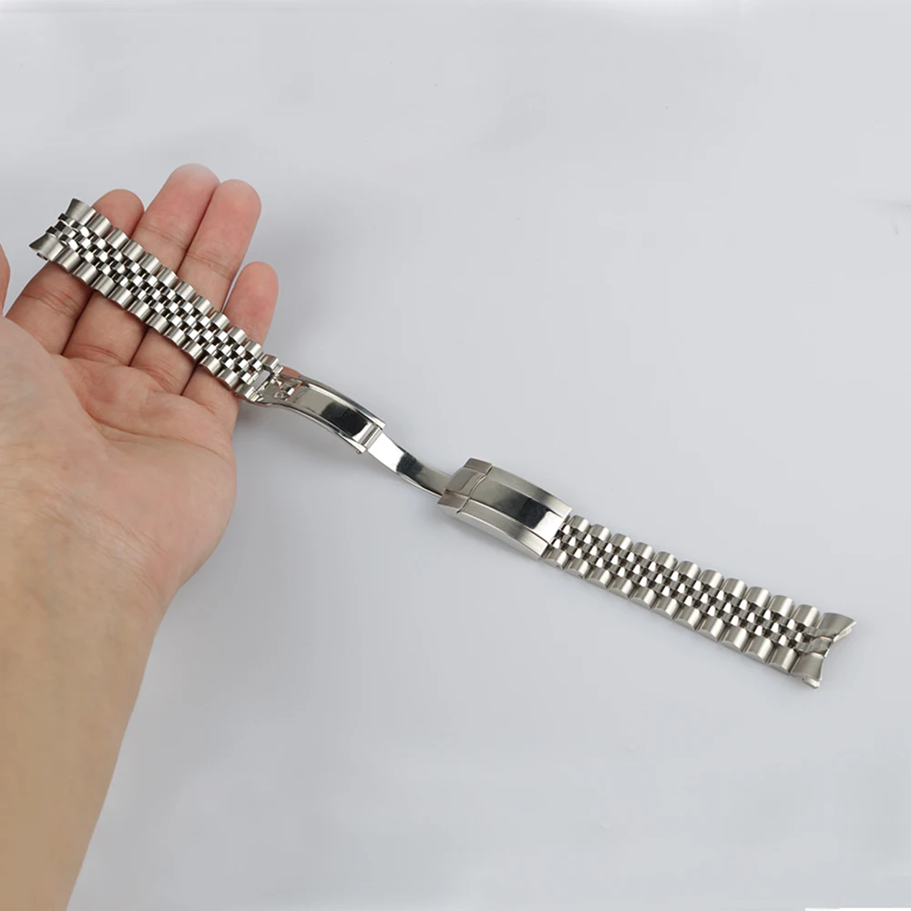 Rolamy 20 21mm 316L Steel Replacement Wrist Watch Band Strap Bracelet Jubilee With Oyster Clasp For Rolex GMT Master II Datejust