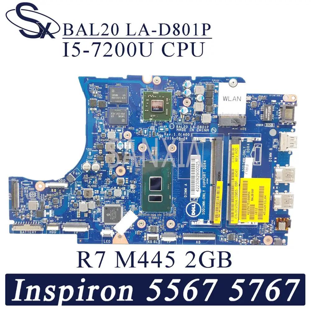 Материнская плата KEFU для ноутбука Dell Inspiron 15 5567 17 5767 оригинальная материнская