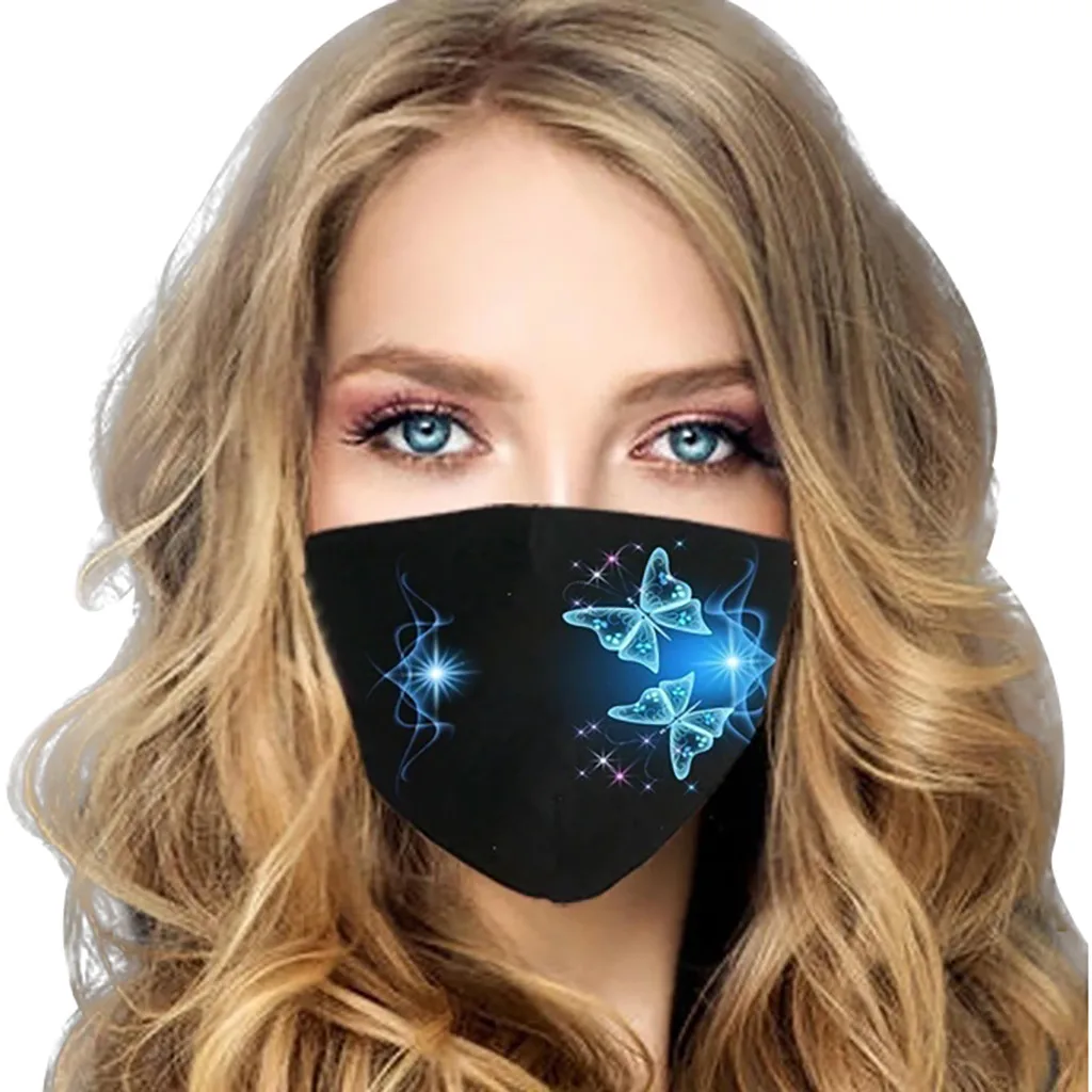 1 шт. Пылезащитная маска от смога с принтом бабочки утолщенная для рта моющаяся