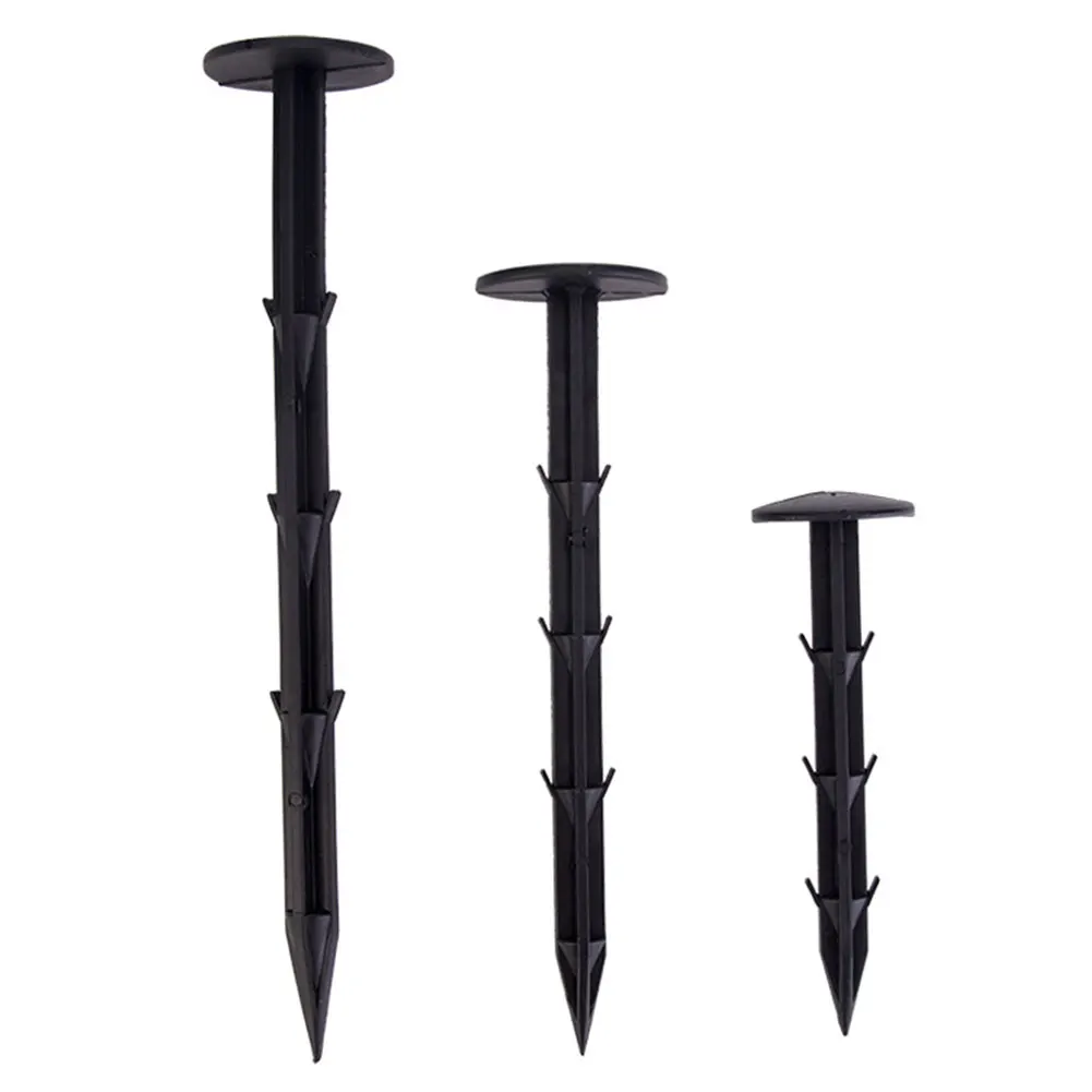 

Garden Ground Peg Nail Grass Cloth Peg Black Landscape Fabric Plastic Fixing For Securing Weed Unbreakable Inflexible 20CM 50PCS