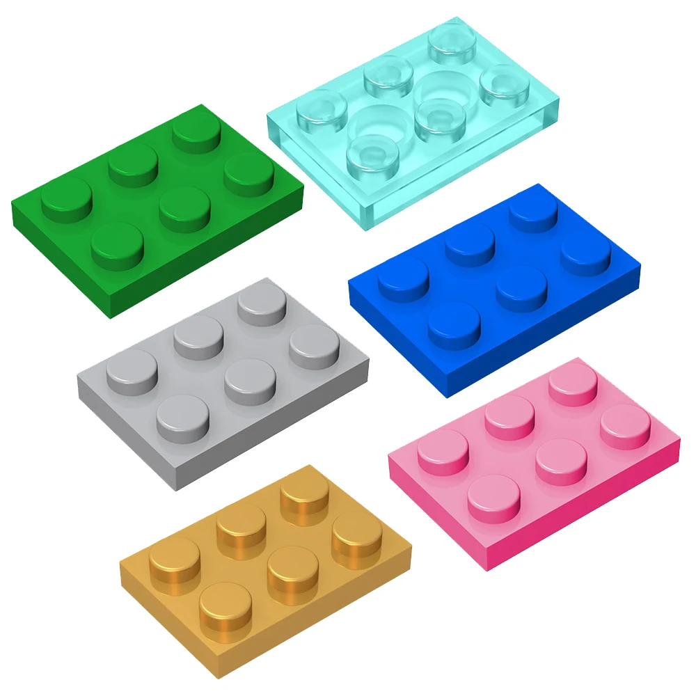 

Plate 2x3 Block Assembly Parts Trans-Colors diy Building Bricks Educational Creative Toys for Children Kids Gift 3021 25pcs