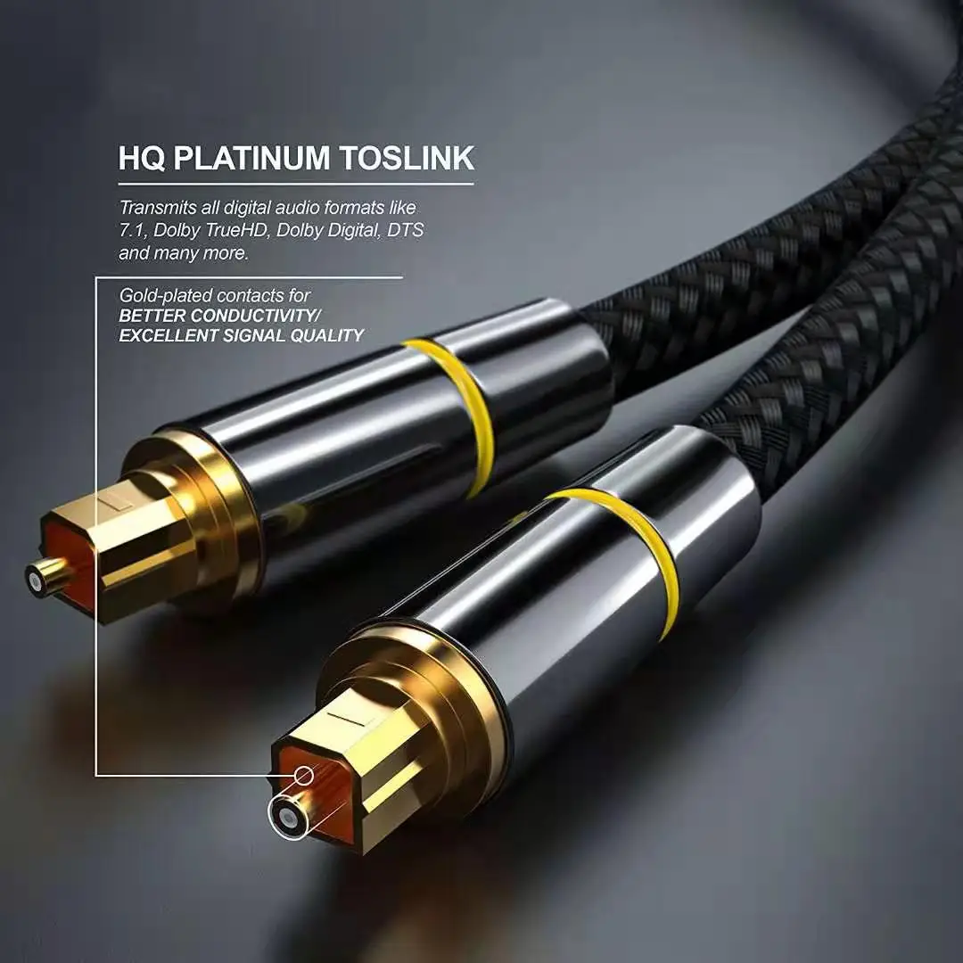 Honesum SPDIF 5 1 Dolby 7 Саундбар Toslink оптоволоконный кабель позолоченный Цифровой