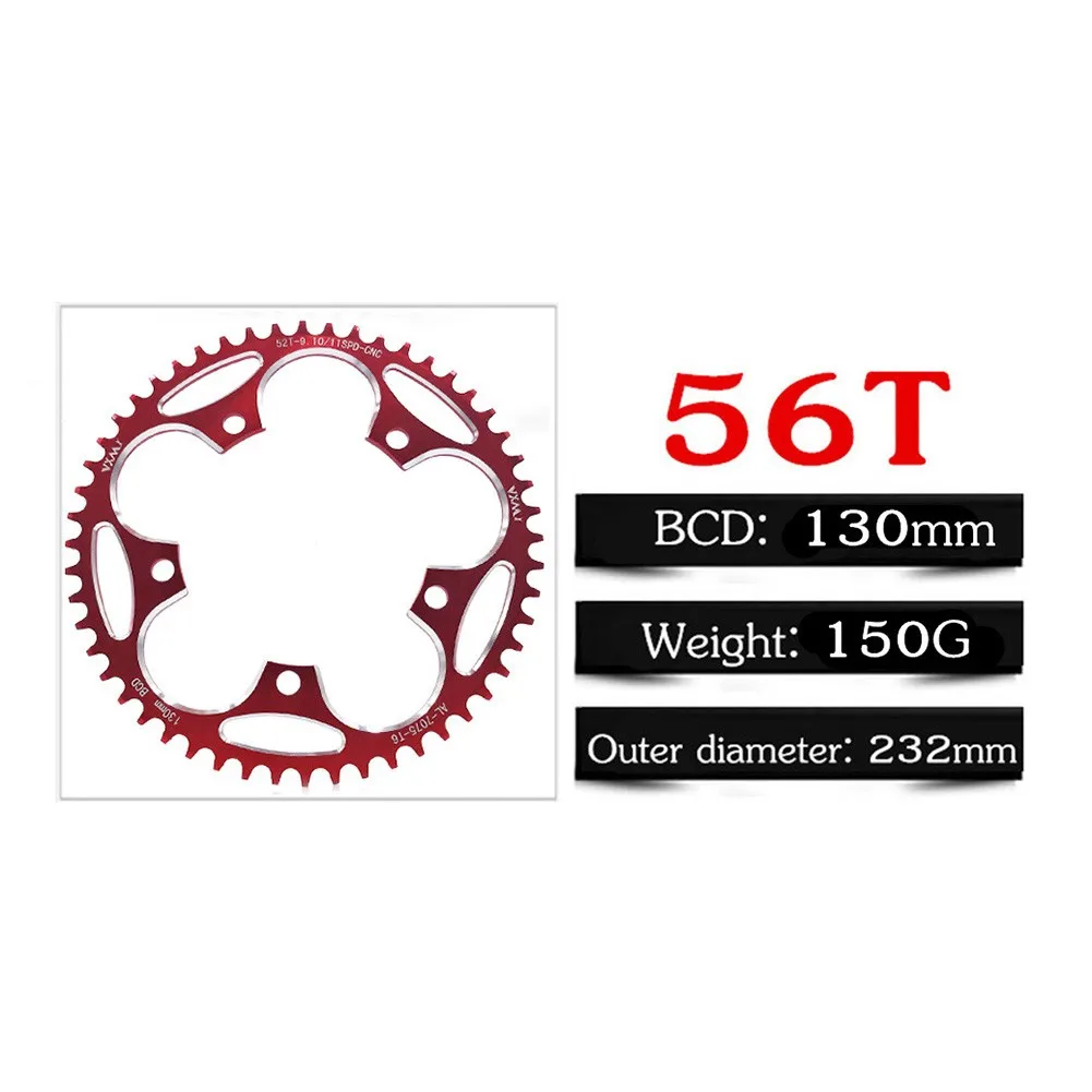

Parts ChainRing Wheel 54/56T Accessories Aluminum Alloy BCD130mm EBike