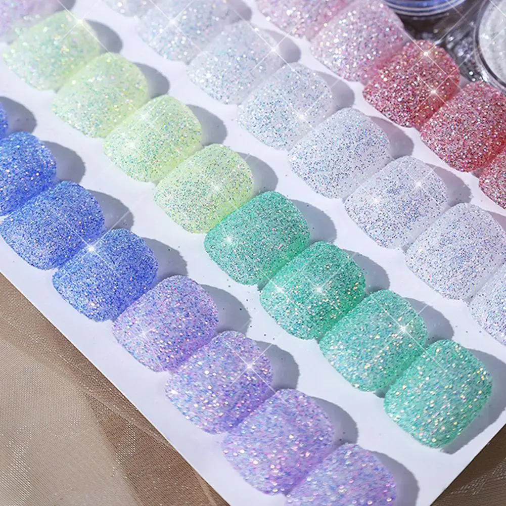 Порошок для дизайна ногтей с эффектом Авроры не плавающая цветная Пастельная