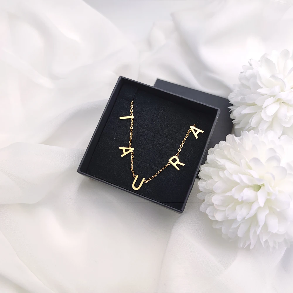 Изящное персонализированное ожерелье с именем из нержавеющей стали | Украшения и