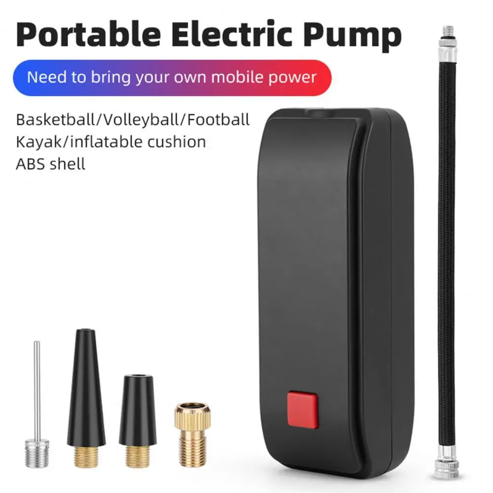 

US French Conversion Nozzle Universal Wear Resistant USB Tire Inflator With Light Electric Pump Convenient for Bicycle